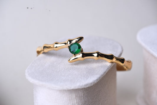 Green Bamboo Cuff Bracelet