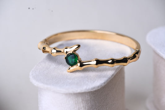Green Bamboo Cuff Bracelet