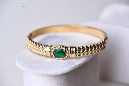 Emerald Gold Bangle
