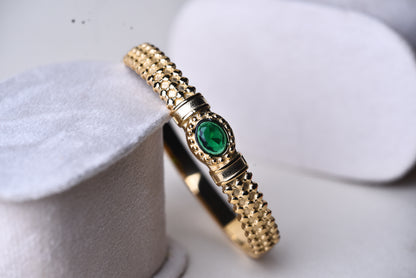 Emerald Gold Bangle